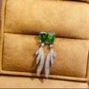 Emerald shaped earrings